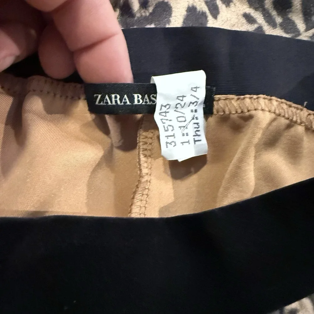 Zara Pants Leggings Leopard Print Lightweight‎ Pull On Women's Medium